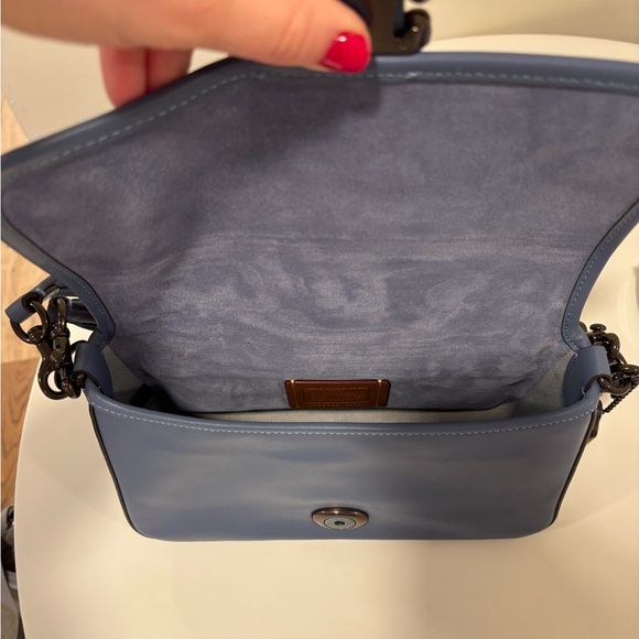 Coach Blue Crossbody Bag with Black Accents - Picture 4 of 6